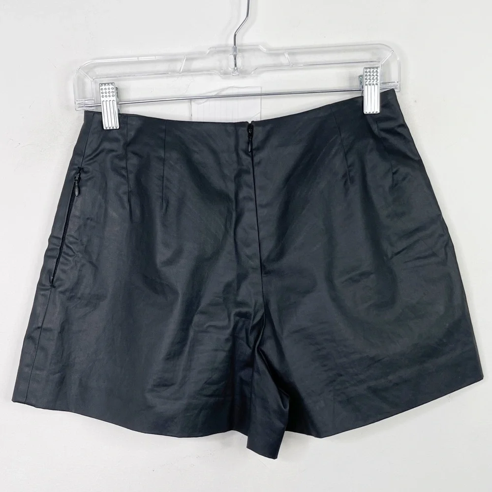 KATE‎ SPADE SATURDAY | Black Coated High Waisted Shorts with Pockets Sz. 0
